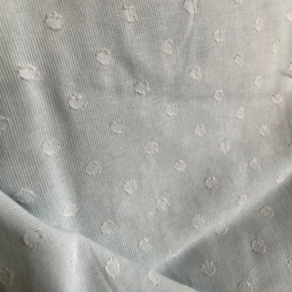 100% cotton Pale light blue polka dot window or shower curtain